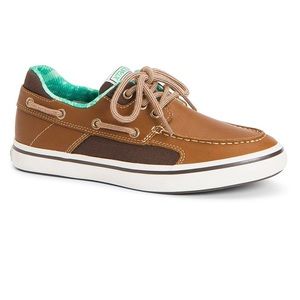 NEW! XTRATUF BROWN AND TEAL FINATIC II BOAT SHOES SIZE 6